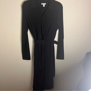 Nine West Classic Black Long Sleeve Wrap Dress